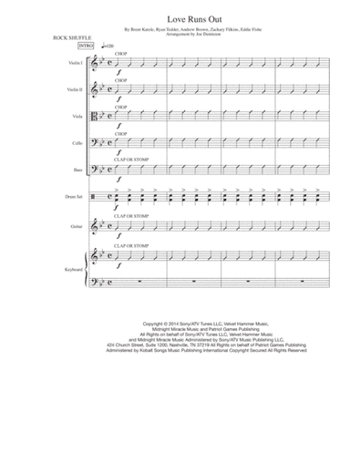 Love Runs Out (arr. Joe Deninzon)