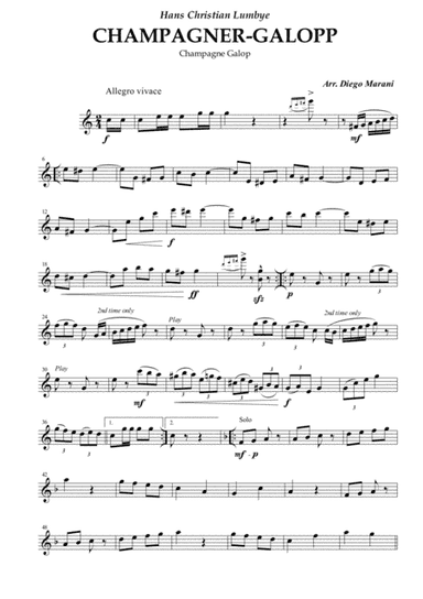 Champagne Galop for String Quartet (arr. Diego Marani)