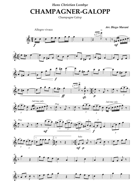Champagne Galop for String Quartet (arr. Diego Marani)