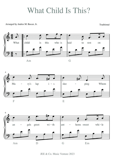 What Child is This? (arr. Andres M. Bascar, Jr.)