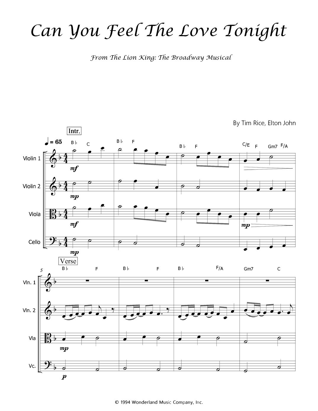 Can You Feel The Love Tonight (arr. Luís Gustavo Rossato)