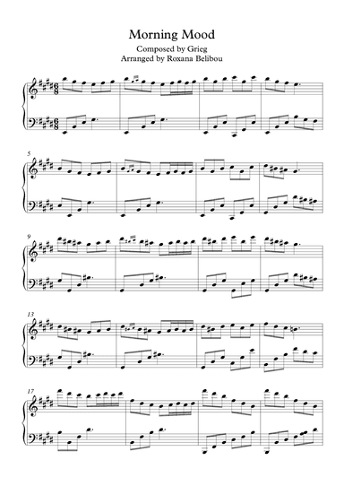 Morning Mood from Peer Gynt (arr. Roxana Belibou)