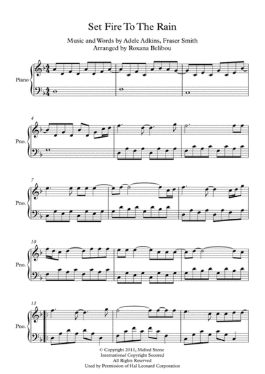 Set Fire To The Rain (arr. Roxana Belibou)