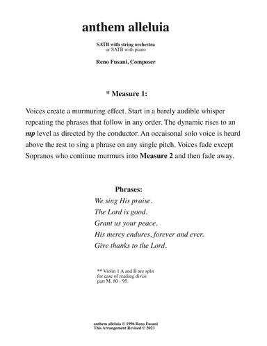 anthem alleluia string orchestra accompaniment