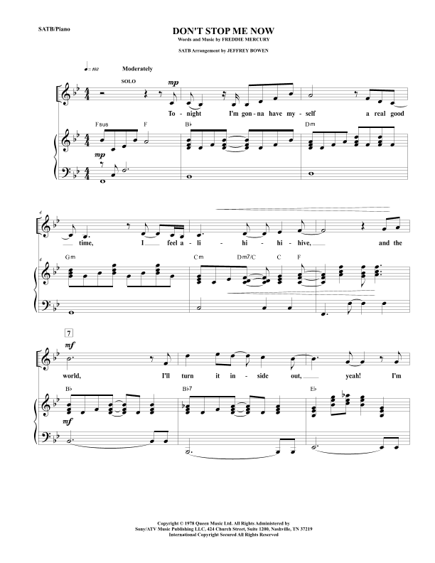 Don't Stop Me Now (arr. Jeffrey Bowen)