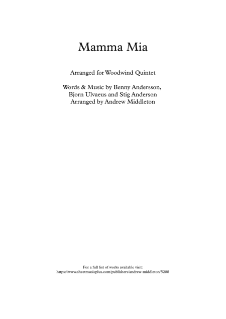 Mamma Mia (arr. Andrew Middleton)