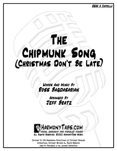The Chipmunk Song (arr. Jeff Bratz)