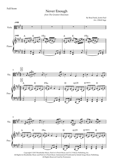 Never Enough (arr. Ottirb Sage)