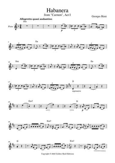 Habanera from "Carmen" (arr. Golden Skull Editions)