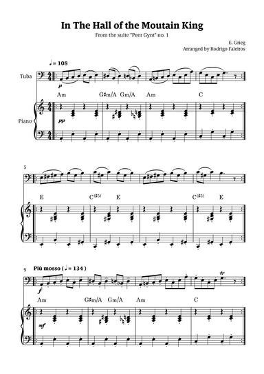 In the Hall of the Mountain King (for tuba solo w/ piano accompaniment) (arr. Rodrigo Faleiros)