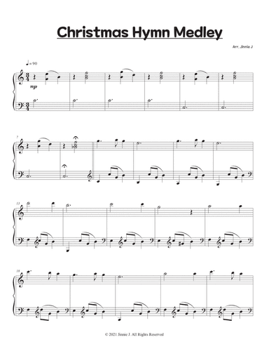Christmas Hymn Medley (Intermediate level) (arr. Jinnie J)