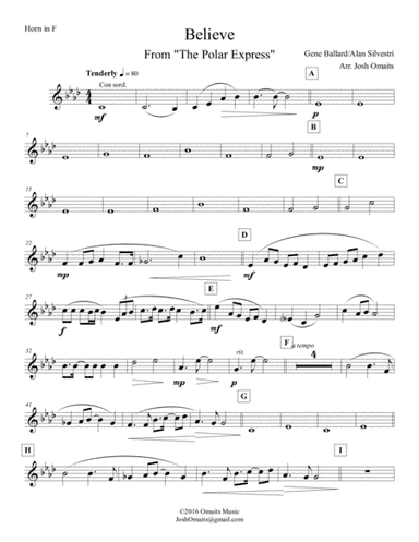 Believe (arr. Josh Omaits)