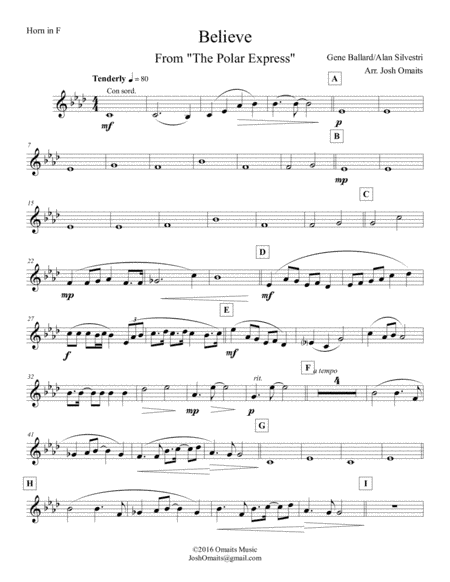 Believe (arr. Josh Omaits)