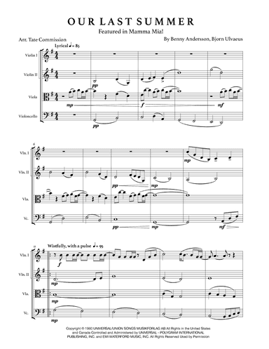 Our Last Summer (arr. Tate Commission)