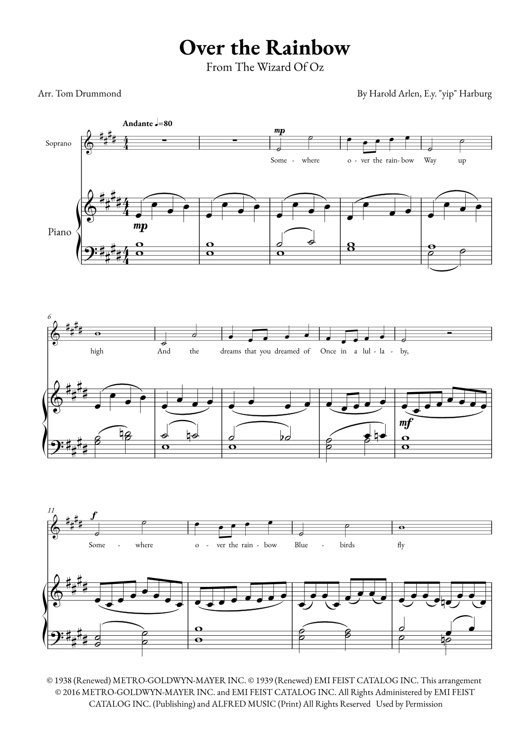 Over The Rainbow (arr. Tom Drummond)