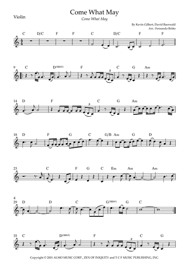 Come What May (arr. Fernando Britto)