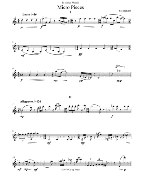 Micro Pieces for Unaccompanied Saxophone