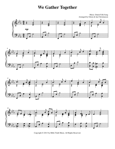 We Gather Together (arr. Glenn & Jan Christianson)