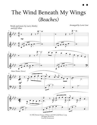 The Wind Beneath My Wings (arr. Lorie Line)