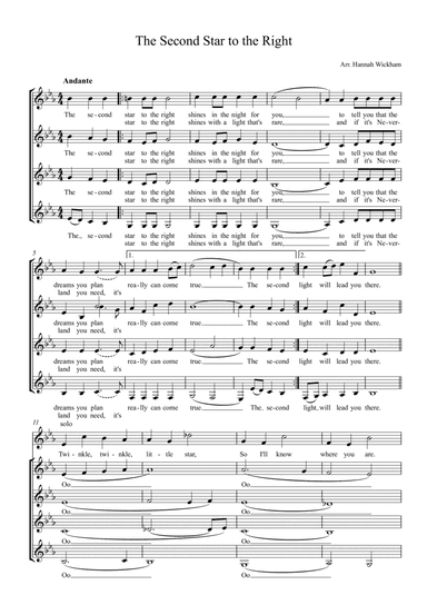 The Second Star To The Right (arr. Hannah Wickham)