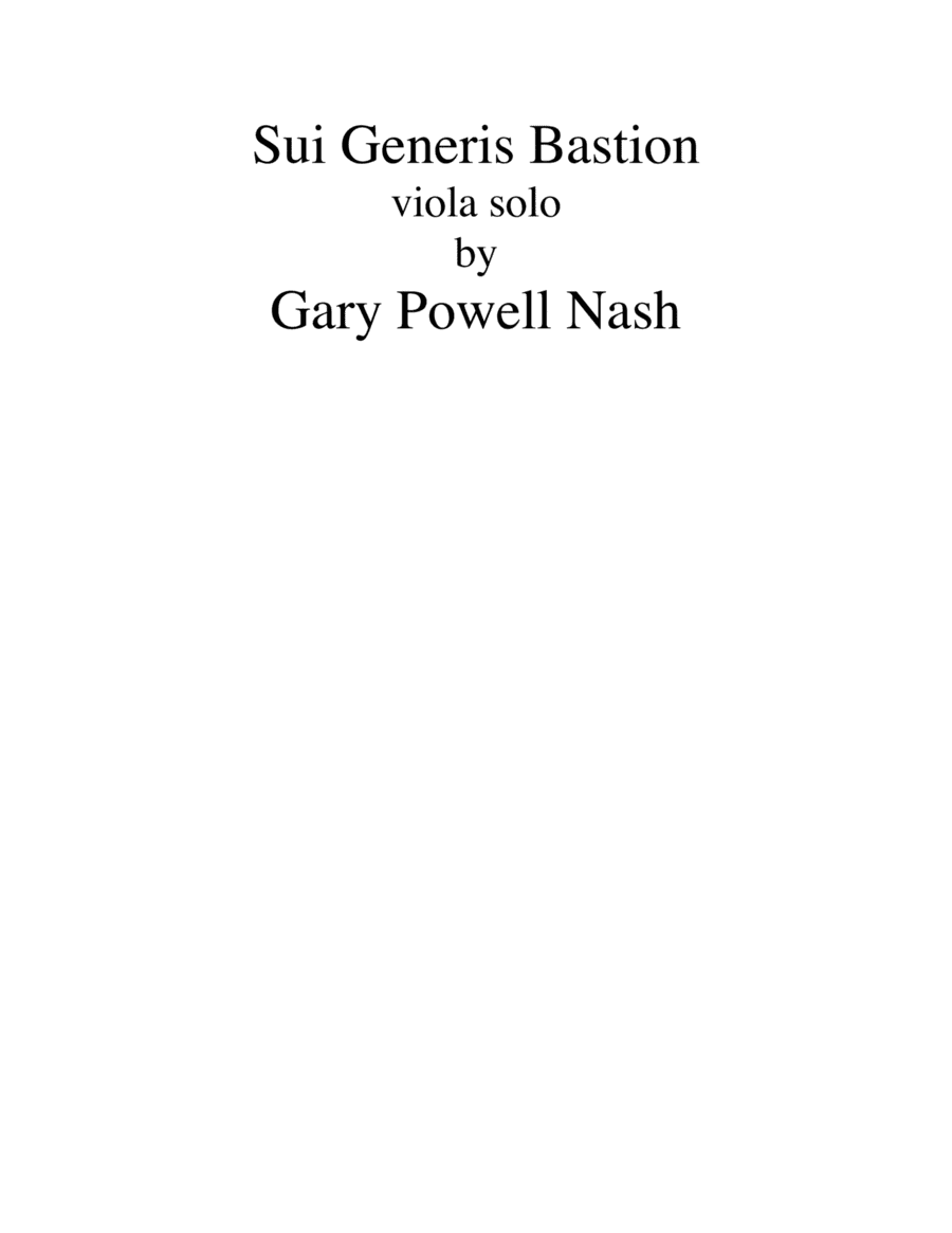 Sui Generis Bastion