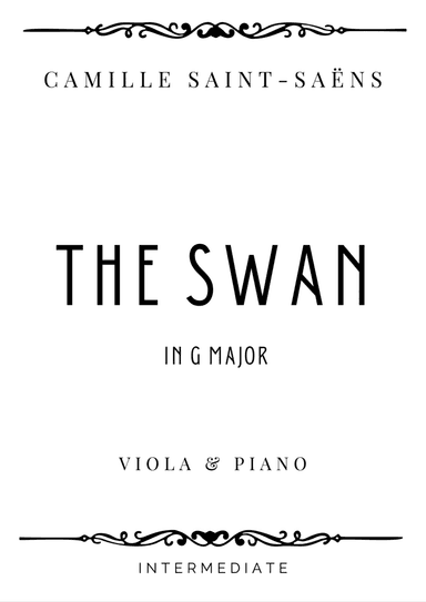 Saint-Saëns - The Swan in G Major - Intermediate (arr. Piacere Music Sheets)