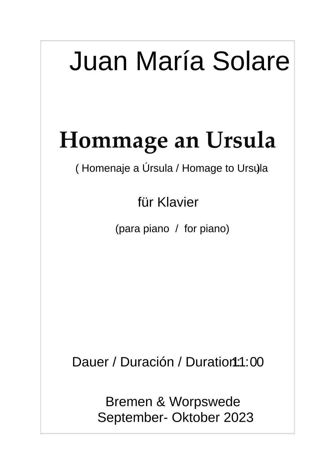 Hommage an Ursula [piano solo]