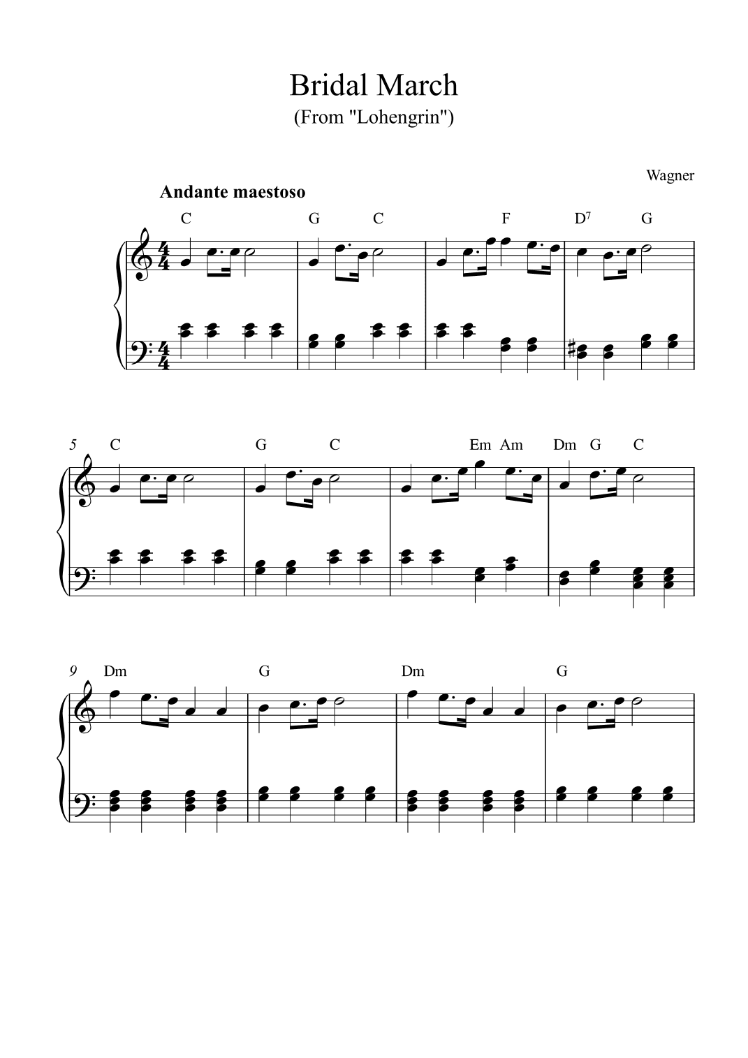 Bridal March (from "Lohengrin") (arr. Kaiserin Rebecca)