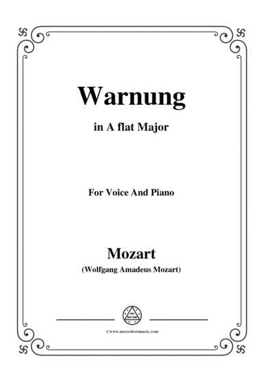 Mozart-Warnung,in A flat Major,for Voice and Piano (arr. MSM)