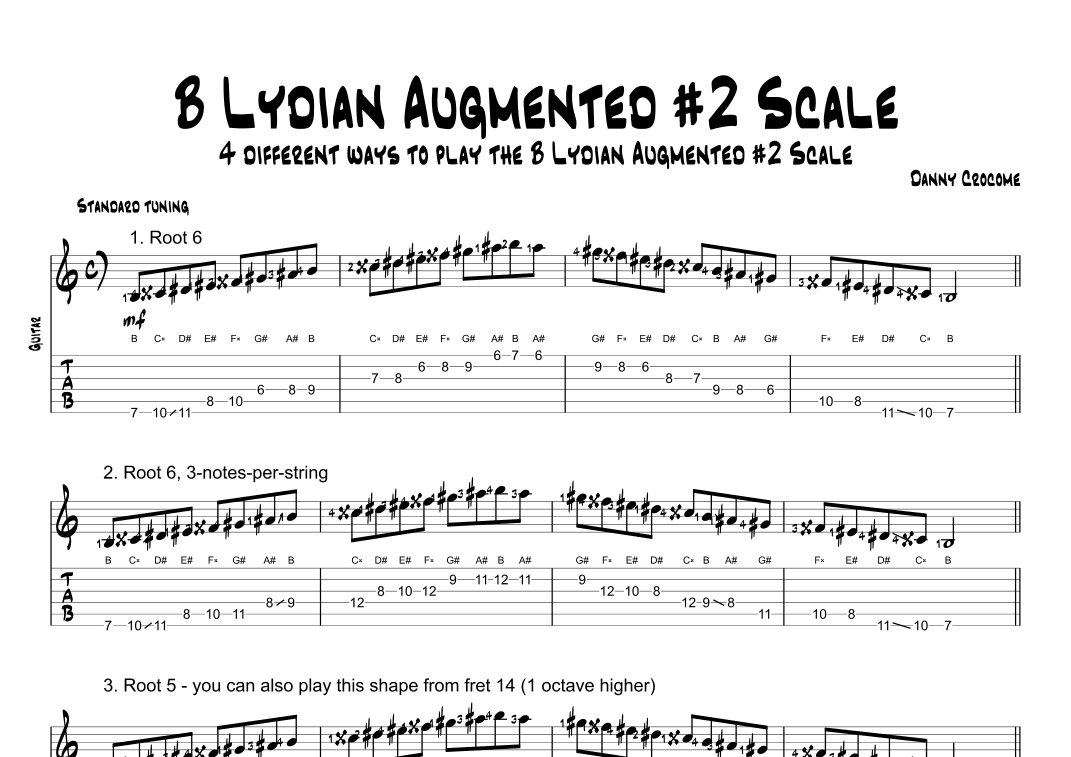 B Lydian Augmented #2 Scale (4 Ways to Play)