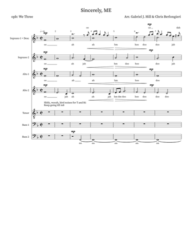 Sincerely Me (arr. Gabriel J. Hill)