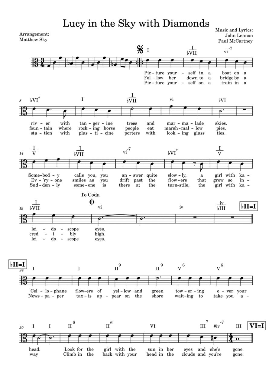 Lucy In The Sky With Diamonds (arr. Matthew Sky)