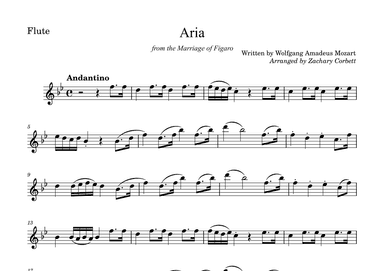 Aria from the Marriage of Figaro (arr. Zachary Corbett)