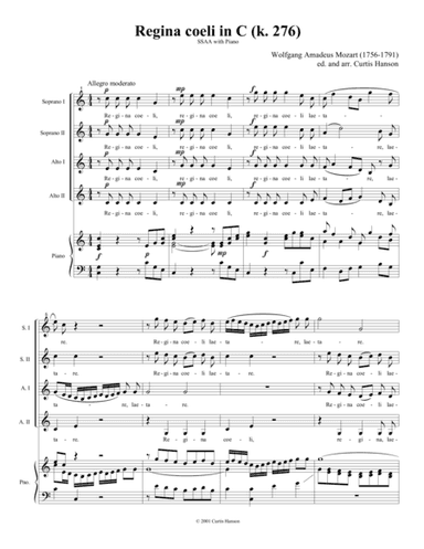 Regina Coeli in C (SSAA) (arr. Curtis Hanson)