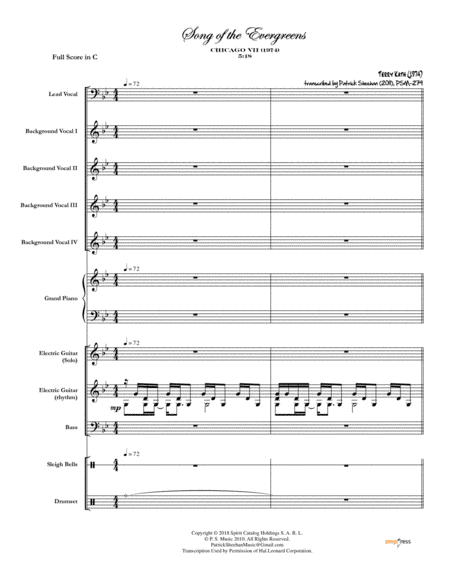 Song Of The Evergreens (arr. Patrick Sheehan)