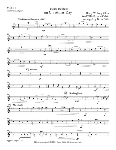 I Heard the Bells on Christmas Day - Supplemental parts - Duet part for Strings (arr. Brian Buda)