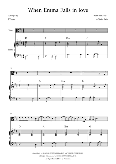When Emma Falls In Love (arr. BTmusic)