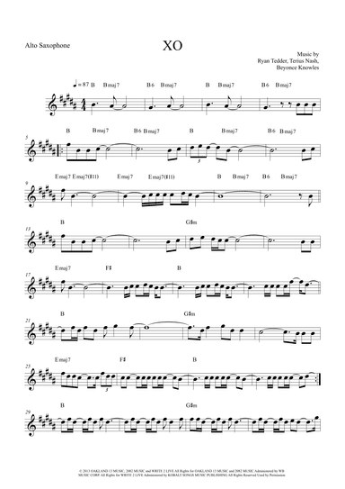 Xo (arr. The Sheet Music Library)