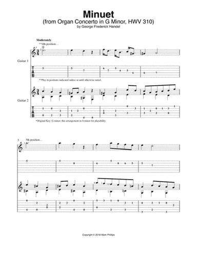 Minuet (from Organ Concerto in G Minor, HWV 310) (arr. Mark Phillips)