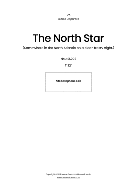 The North Star (Alto sax. solo, piano acc.)