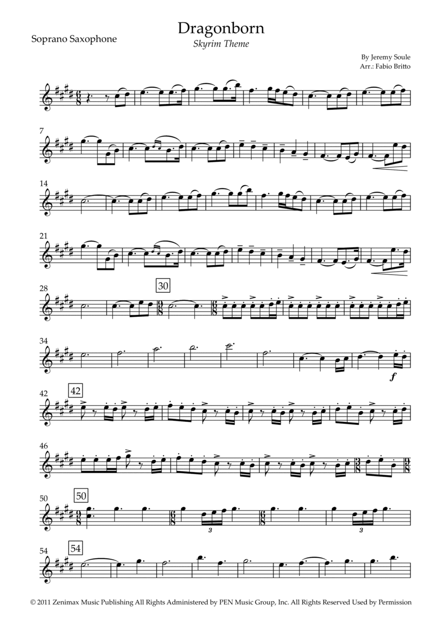 Dragonborn (skyrim Theme) (arr. Fabio Britto)
