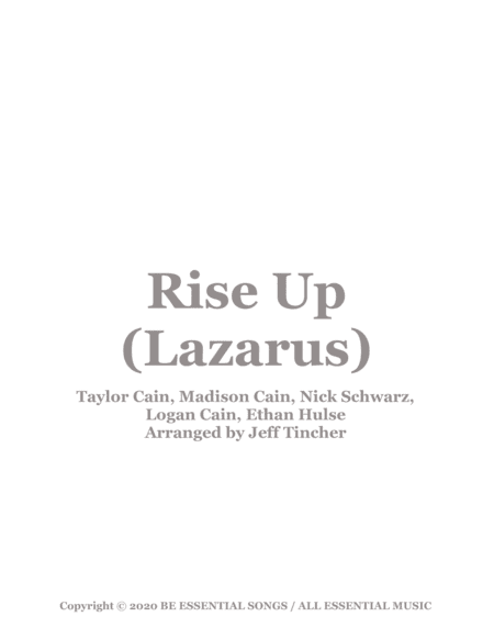 Rise Up (lazarus) (arr. Jeff Tincher)
