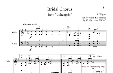 Bridal Chorus (from "Lohengrin") (arr. Wendy Loder, ASCAP)