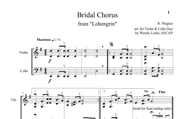 Bridal Chorus (from "Lohengrin") (arr. Wendy Loder, ASCAP)