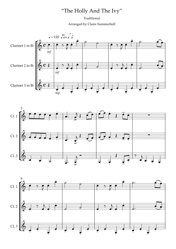 The Holly And The Ivy (arr. Claire Summerbell)