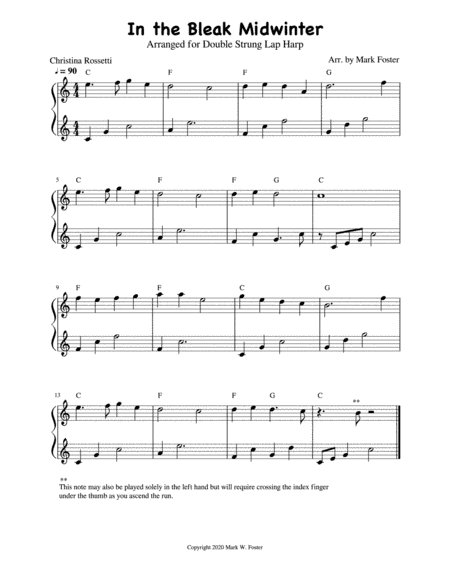 In the Bleak Midwinter - Double Strung Harp Music (arr. Mark W. Foster)