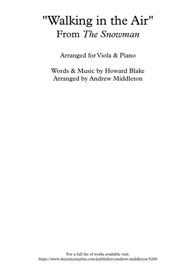 Walking In The Air (arr. Andrew Middleton)