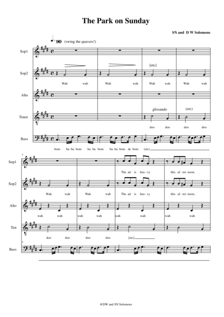 The Park on Sunday for mixed voice choir (SSATB)