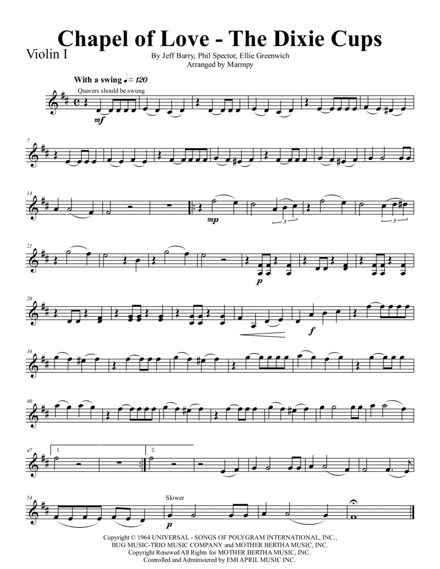 Chapel Of Love (arr. Marmpy)
