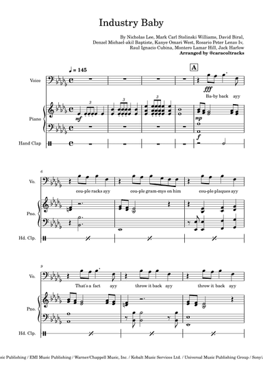 Industry Baby (arr. @caracoltracks)